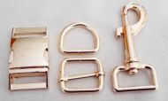 20mm GOLD buckle sets (buckle+slider+d-ring+snaphook)