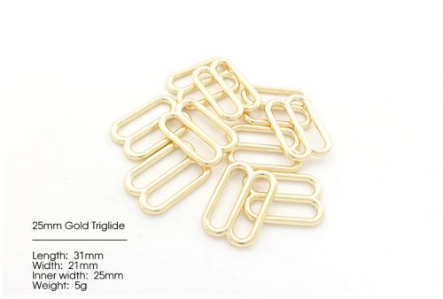 25mm gold metal triglide/slider