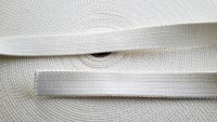 25mm white cotton webbing for dog collars, leads, bag handles