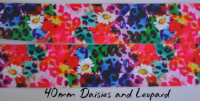 40mm Daisies & Leopard ribbon