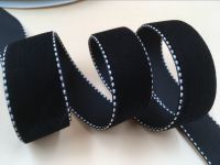 9mm black velvet ribbon with white trim 