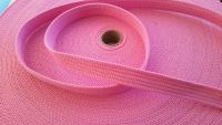 25mm bubblegum pink soft ribbed polyester webbing 
