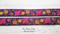 22mm wide jacquard (embroidered) flowers unique discontinued ribbon