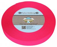 20mm x 20 yards Fluoro Pink nylon webbing 2mm thick USA 