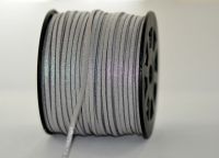 Faux suede cord 3mm Silver 5 metres